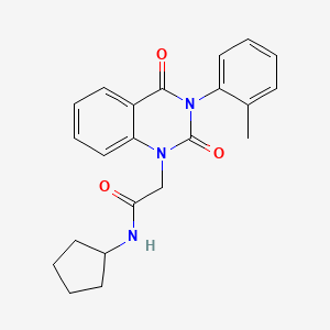 molecular formula C22H23N3O3 B2809444 N-cyclopentyl-2-[3-(2-methylphenyl)-2,4-dioxo-1,2,3,4-tetrahydroquinazolin-1-yl]acetamide CAS No. 2097863-19-7