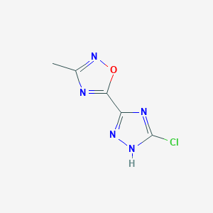 molecular formula C5H4ClN5O B2809453 5-(5-chloro-1H-1,2,4-triazol-3-yl)-3-methyl-1,2,4-oxadiazole CAS No. 1630763-58-4