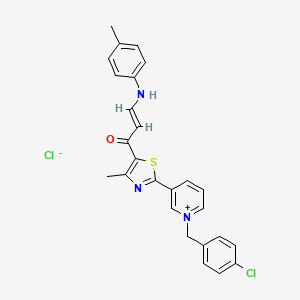 1-(4-chlorobenzyl)-3-{4-methyl-5-[(E)-3-(4-toluidino)-2-propenoyl]-1,3-thiazol-2-yl}pyridinium chloride