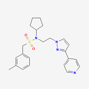 molecular formula C23H28N4O2S B2809456 N-cyclopentyl-N-(2-(3-(pyridin-4-yl)-1H-pyrazol-1-yl)ethyl)-1-(m-tolyl)methanesulfonamide CAS No. 2034608-32-5