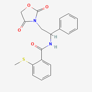 molecular formula C19H18N2O4S B2809461 N-(2-(2,4-dioxooxazolidin-3-yl)-1-phenylethyl)-2-(methylthio)benzamide CAS No. 2034403-70-6