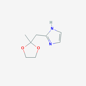 molecular formula C8H12N2O2 B2809473 2-[(2-methyl-1,3-dioxolan-2-yl)methyl]-1H-imidazole CAS No. 2060040-78-8