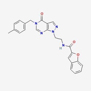 molecular formula C24H21N5O3 B2809477 N-(2-(5-(4-methylbenzyl)-4-oxo-4,5-dihydro-1H-pyrazolo[3,4-d]pyrimidin-1-yl)ethyl)benzofuran-2-carboxamide CAS No. 921898-64-8