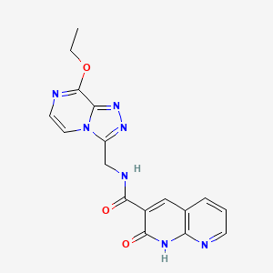 molecular formula C17H15N7O3 B2809480 N-((8-ethoxy-[1,2,4]triazolo[4,3-a]pyrazin-3-yl)methyl)-2-oxo-1,2-dihydro-1,8-naphthyridine-3-carboxamide CAS No. 2034599-70-5