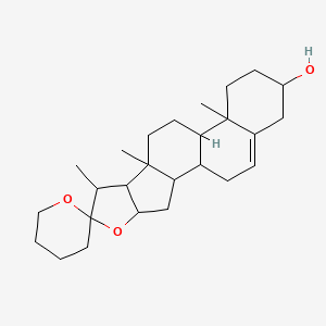molecular formula C26H40O3 B2809484 4a,6a,7-Trimethyl-1,2,3,3',4,4',4a,4b,5,5',6,6',6a,6b,7,9a,10,10a,10b,11-icosahydrospiro[naphtho[2',1':4,5]indeno[2,1-b]furan-8,2'-pyran]-2-ol CAS No. 1231186-21-2