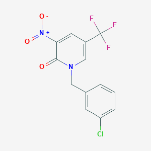 molecular formula C13H8ClF3N2O3 B2809493 1-(3-chlorobenzyl)-3-nitro-5-(trifluoromethyl)-2(1H)-pyridinone CAS No. 339024-88-3