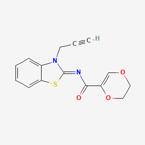 molecular formula C15H12N2O3S B2809498 N-(3-prop-2-ynyl-1,3-benzothiazol-2-ylidene)-2,3-dihydro-1,4-dioxine-5-carboxamide CAS No. 865181-13-1