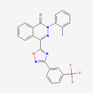 molecular formula C24H15F3N4O2 B2809499 2-(2-methylphenyl)-4-{3-[3-(trifluoromethyl)phenyl]-1,2,4-oxadiazol-5-yl}phthalazin-1(2H)-one CAS No. 1291832-63-7