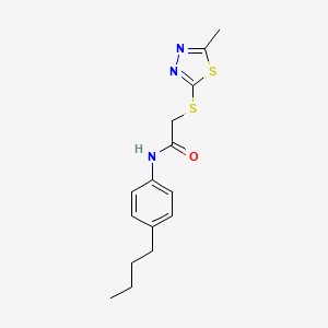 molecular formula C15H19N3OS2 B2809515 N-(4-butylphenyl)-2-[(5-methyl-1,3,4-thiadiazol-2-yl)sulfanyl]acetamide CAS No. 303091-28-3