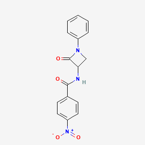 molecular formula C16H13N3O4 B2809516 4-nitro-N-(2-oxo-1-phenylazetidin-3-yl)benzamide CAS No. 1796902-97-0