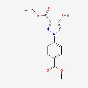 molecular formula C14H14N2O5 B2809523 ethyl 4-hydroxy-1-(4-(methoxycarbonyl)phenyl)-1H-pyrazole-3-carboxylate CAS No. 379236-28-9