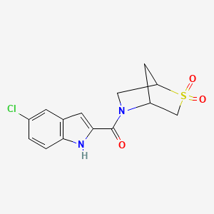 molecular formula C14H13ClN2O3S B2809524 (5-chloro-1H-indol-2-yl)(2,2-dioxido-2-thia-5-azabicyclo[2.2.1]heptan-5-yl)methanone CAS No. 2034610-32-5