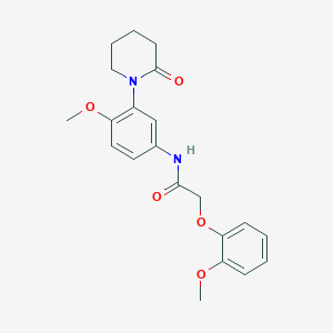 molecular formula C21H24N2O5 B2809528 N-[4-methoxy-3-(2-oxopiperidin-1-yl)phenyl]-2-(2-methoxyphenoxy)acetamide CAS No. 941979-88-0