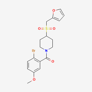 molecular formula C18H20BrNO5S B2809541 (2-Bromo-5-methoxyphenyl)(4-((furan-2-ylmethyl)sulfonyl)piperidin-1-yl)methanone CAS No. 1448054-30-5