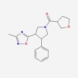 molecular formula C18H21N3O3 B2809576 (3-(3-甲基-1,2,4-噁二唑-5-基)-4-苯基吡咯啉-1-基)(四氢呋喃-3-基)甲酮 CAS No. 1903248-93-0