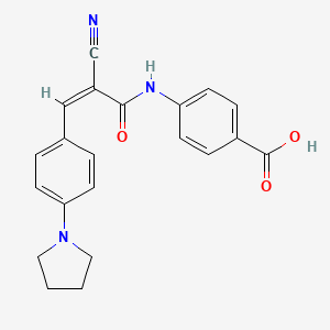 molecular formula C21H19N3O3 B2809593 4-[[(Z)-2-氰基-3-(4-吡咯烷-1-基苯基)丙-2-烯酰]氨基]苯甲酸 CAS No. 1111468-86-0