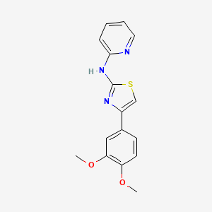 molecular formula C16H15N3O2S B2809595 4-(3,4-二甲氧基苯基)-N-吡啶-2-基-1,3-噻唑-2-胺 CAS No. 315705-34-1