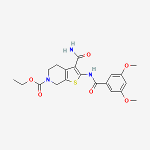 molecular formula C20H23N3O6S B2809596 对乙酰基 3-氨基-2-(3,5-二甲氧基苯甲酰氨基)-4,5-二氢噻吩[2,3-c]吡啶-6(7H)-羧酸酯 CAS No. 864925-67-7