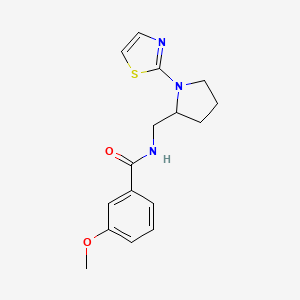 molecular formula C16H19N3O2S B2809608 3-methoxy-N-((1-(thiazol-2-yl)pyrrolidin-2-yl)methyl)benzamide CAS No. 1705837-74-6