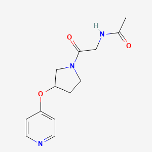 N-(2-oxo-2-(3-(pyridin-4-yloxy)pyrrolidin-1-yl)ethyl)acetamide
