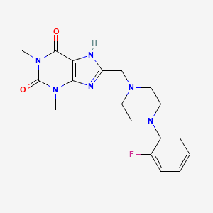 8-[[4-(2-fluorophenyl)piperazin-1-yl]methyl]-1,3-dimethyl-7H-purine-2,6-dione