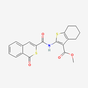 molecular formula C20H17NO4S2 B2809632 methyl 2-(1-oxo-1H-isothiochromene-3-amido)-4,5,6,7-tetrahydro-1-benzothiophene-3-carboxylate CAS No. 950383-49-0