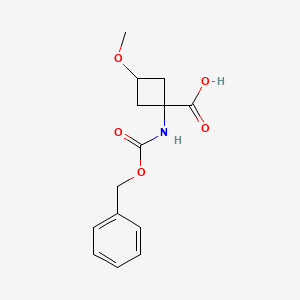B2809657 3-Methoxy-1-(phenylmethoxycarbonylamino)cyclobutane-1-carboxylic acid CAS No. 2287273-68-9