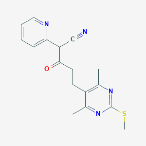 molecular formula C17H18N4OS B2809668 5-[4,6-Dimethyl-2-(methylsulfanyl)pyrimidin-5-yl]-3-oxo-2-(pyridin-2-yl)pentanenitrile CAS No. 1241145-00-5
