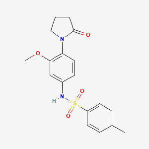 molecular formula C18H20N2O4S B2809671 N-(3-methoxy-4-(2-oxopyrrolidin-1-yl)phenyl)-4-methylbenzenesulfonamide CAS No. 953254-66-5