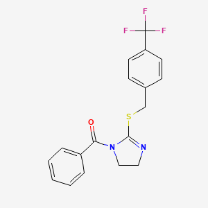 Phenyl-[2-[[4-(trifluoromethyl)phenyl]methylsulfanyl]-4,5-dihydroimidazol-1-yl]methanone