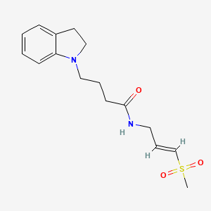 4-(2,3-Dihydroindol-1-yl)-N-[(E)-3-methylsulfonylprop-2-enyl]butanamide