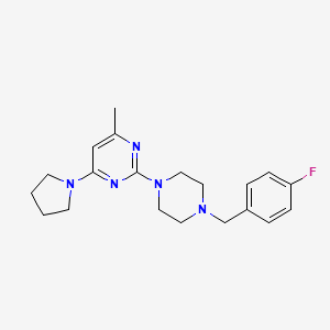 2-[4-[(4-Fluorophenyl)methyl]piperazin-1-yl]-4-methyl-6-pyrrolidin-1-ylpyrimidine