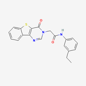 molecular formula C20H17N3O2S B2809682 N-(3-ethylphenyl)-2-(4-oxo[1]benzothieno[3,2-d]pyrimidin-3(4H)-yl)acetamide CAS No. 1021256-92-7