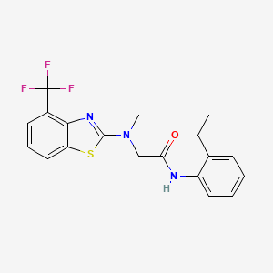 molecular formula C19H18F3N3OS B2809687 N-(2-ethylphenyl)-2-(methyl(4-(trifluoromethyl)benzo[d]thiazol-2-yl)amino)acetamide CAS No. 1396876-94-0