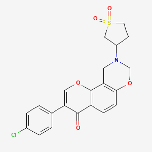 3-(4-chlorophenyl)-9-(1,1-dioxidotetrahydrothiophen-3-yl)-9,10-dihydro-4H,8H-chromeno[8,7-e][1,3]oxazin-4-one