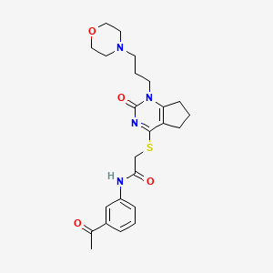 B2809706 N-(3-acetylphenyl)-2-((1-(3-morpholinopropyl)-2-oxo-2,5,6,7-tetrahydro-1H-cyclopenta[d]pyrimidin-4-yl)thio)acetamide CAS No. 898451-27-9