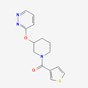 molecular formula C14H15N3O2S B2809711 (3-(吡啶嘧啶-3-氧基)哌啶-1-基)(噻吩-3-基)甲酮 CAS No. 2034480-81-2
