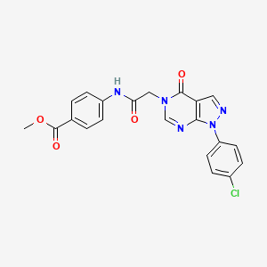 molecular formula C21H16ClN5O4 B2809716 甲基 4-(2-(1-(4-氯苯基)-4-氧代-1H-吡唑并[3,4-d]嘧啶-5(4H)-基)乙酰氨基)苯甲酸酯 CAS No. 852441-12-4