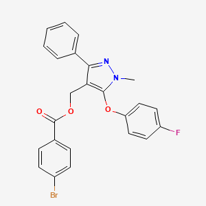 molecular formula C24H18BrFN2O3 B2809723 [5-(4-氟苯氧基)-1-甲基-3-苯基-1H-吡唑-4-基]甲基 4-溴苯甲酸酯 CAS No. 318289-24-6