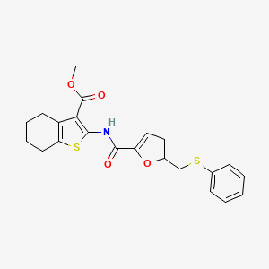 Methyl 2-(5-((phenylthio)methyl)furan-2-carboxamido)-4,5,6,7-tetrahydrobenzo[b]thiophene-3-carboxylate