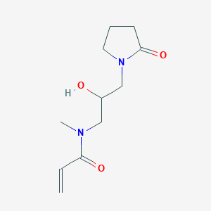 molecular formula C11H18N2O3 B2809736 N-[2-Hydroxy-3-(2-oxopyrrolidin-1-yl)propyl]-N-methylprop-2-enamide CAS No. 2411302-80-0