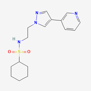 N-{2-[4-(pyridin-3-yl)-1H-pyrazol-1-yl]ethyl}cyclohexanesulfonamide