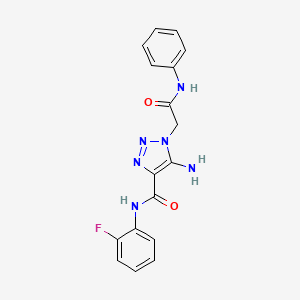 molecular formula C17H15FN6O2 B2809739 5-amino-N-(2-fluorophenyl)-1-[2-oxo-2-(phenylamino)ethyl]-1H-1,2,3-triazole-4-carboxamide CAS No. 901017-57-0