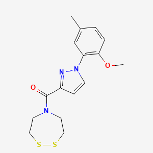 5-[1-(2-methoxy-5-methylphenyl)-1H-pyrazole-3-carbonyl]-1,2,5-dithiazepane