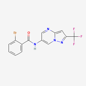 molecular formula C14H8BrF3N4O B2809741 2-bromo-N-(2-(trifluoromethyl)pyrazolo[1,5-a]pyrimidin-6-yl)benzamide CAS No. 2034479-92-8
