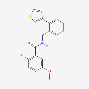 molecular formula C19H16BrNO2S B2809744 2-bromo-5-methoxy-N-(2-(thiophen-3-yl)benzyl)benzamide CAS No. 1796947-13-1