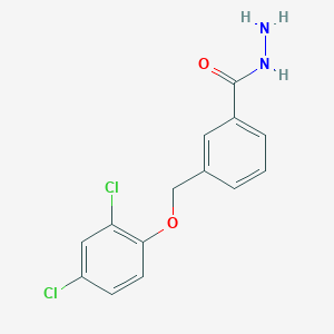 molecular formula C14H12Cl2N2O2 B2809745 3-[(2,4-Dichlorophenoxy)methyl]benzohydrazide CAS No. 438464-14-3