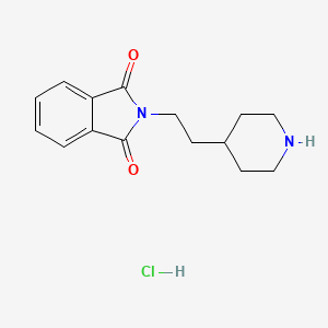 molecular formula C15H19ClN2O2 B2809746 2-[2-(piperidin-4-yl)ethyl]-2,3-dihydro-1H-isoindole-1,3-dione hydrochloride CAS No. 53750-62-2