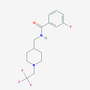 molecular formula C15H18F4N2O B2809748 3-Fluoro-N-[[1-(2,2,2-trifluoroethyl)piperidin-4-yl]methyl]benzamide CAS No. 2310225-87-5