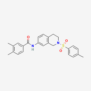 molecular formula C25H26N2O3S B2809749 3,4-dimethyl-N-(2-tosyl-1,2,3,4-tetrahydroisoquinolin-7-yl)benzamide CAS No. 955225-53-3